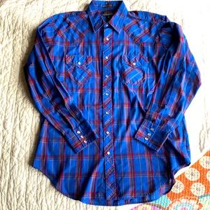 VTG tall pearl snap shirt